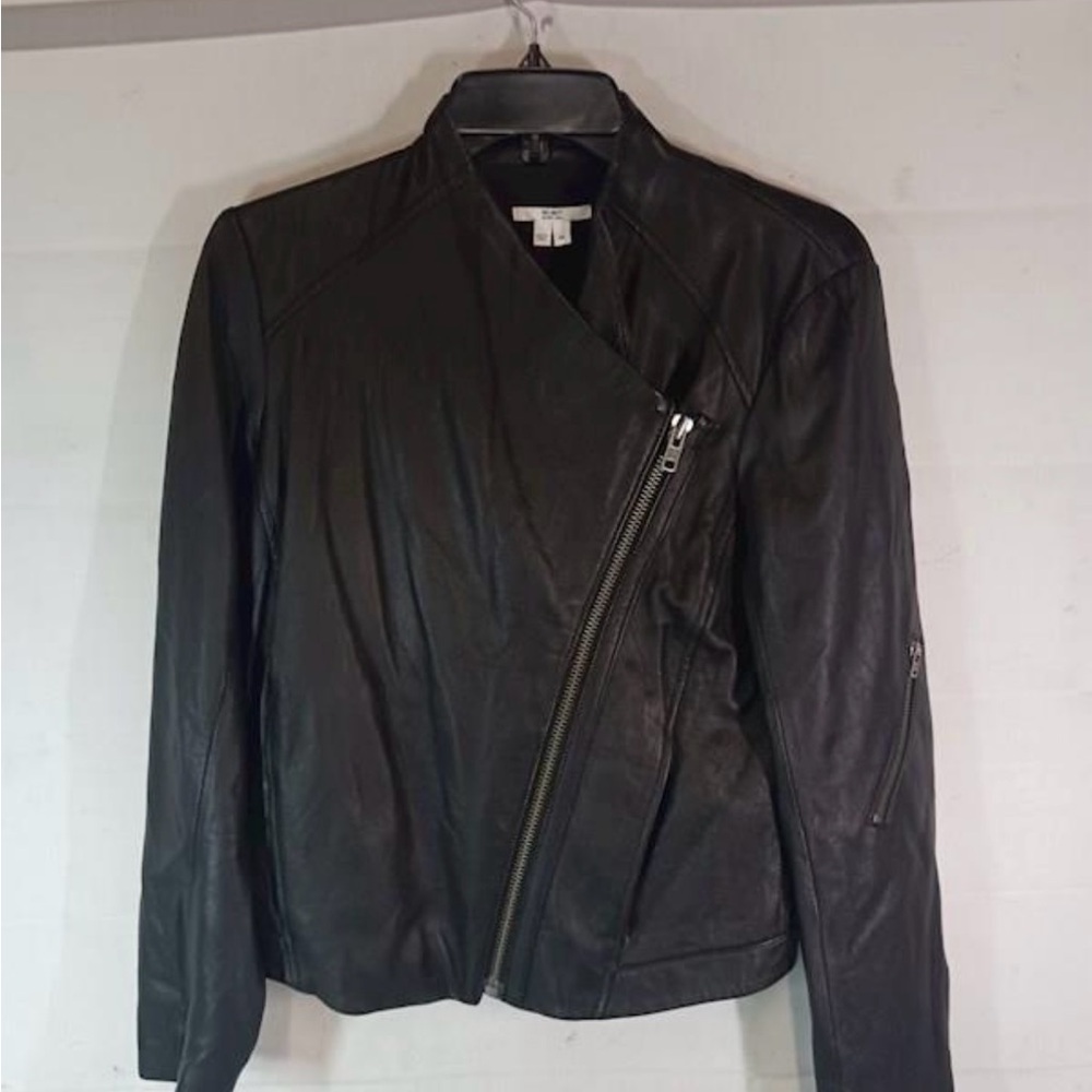 Black Leather Asymmetrical Jacket